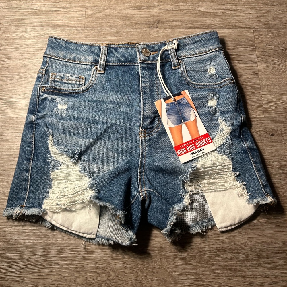 Distressed Denim High-Rise Women Shorts